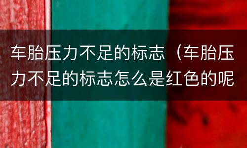 车胎压力不足的标志（车胎压力不足的标志怎么是红色的呢）