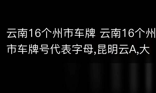 云南16个州市车牌 云南16个州市车牌号代表字母,昆明云A,大理云L