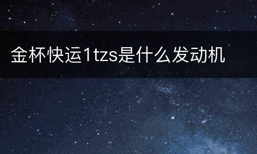 金杯快运1tzs是什么发动机