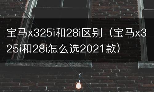 宝马x325i和28i区别（宝马x325i和28i怎么选2021款）