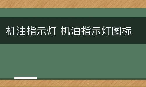 机油指示灯 机油指示灯图标