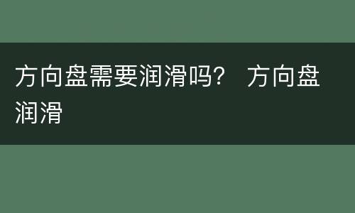 方向盘需要润滑吗？ 方向盘 润滑