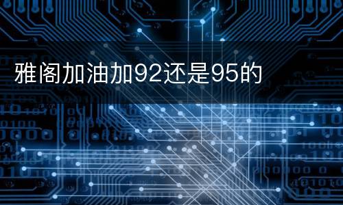 雅阁加油加92还是95的