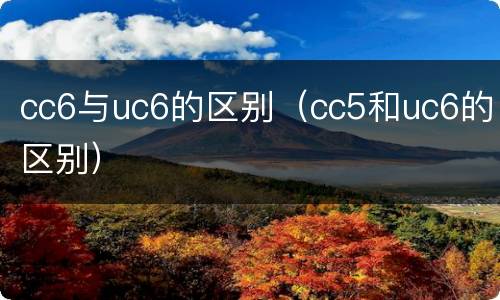 cc6与uc6的区别（cc5和uc6的区别）