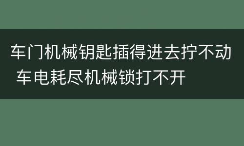 车门机械钥匙插得进去拧不动 车电耗尽机械锁打不开