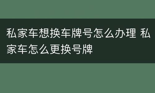 私家车想换车牌号怎么办理 私家车怎么更换号牌