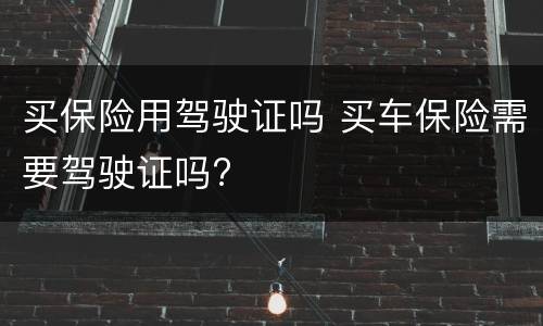 买保险用驾驶证吗 买车保险需要驾驶证吗?