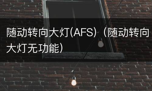 随动转向大灯(AFS)（随动转向大灯无功能）