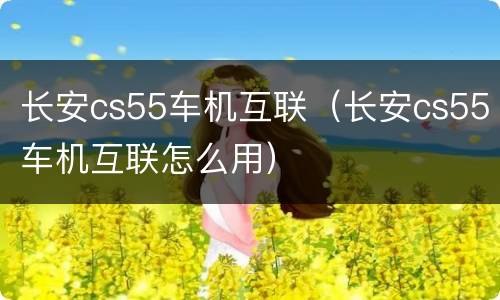 长安cs55车机互联（长安cs55车机互联怎么用）