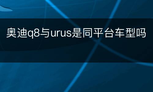 奥迪q8与urus是同平台车型吗