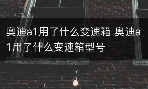 奥迪a1用了什么变速箱 奥迪a1用了什么变速箱型号