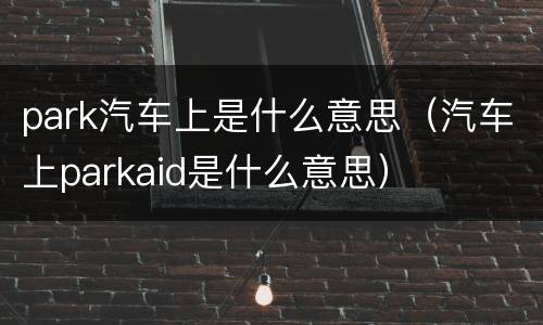 park汽车上是什么意思（汽车上parkaid是什么意思）