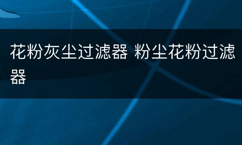 花粉灰尘过滤器 粉尘花粉过滤器