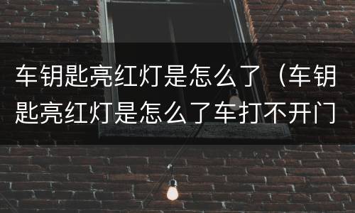 车钥匙亮红灯是怎么了（车钥匙亮红灯是怎么了车打不开门车也不闪）