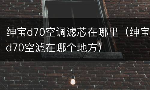 绅宝d70空调滤芯在哪里（绅宝d70空滤在哪个地方）