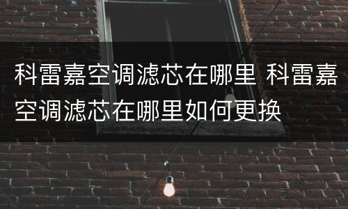 科雷嘉空调滤芯在哪里 科雷嘉空调滤芯在哪里如何更换