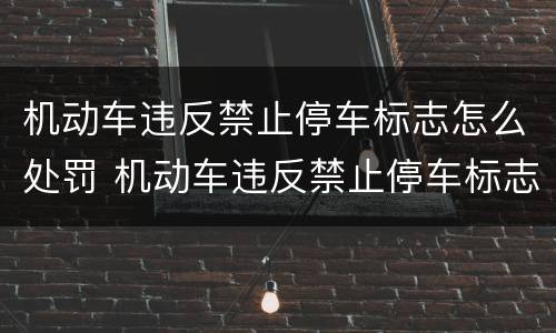 机动车违反禁止停车标志怎么处罚 机动车违反禁止停车标志、禁止停车标线指示