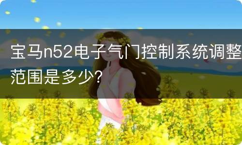 宝马n52电子气门控制系统调整范围是多少？