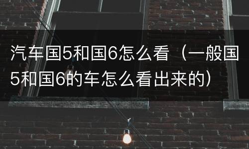 汽车国5和国6怎么看（一般国5和国6的车怎么看出来的）