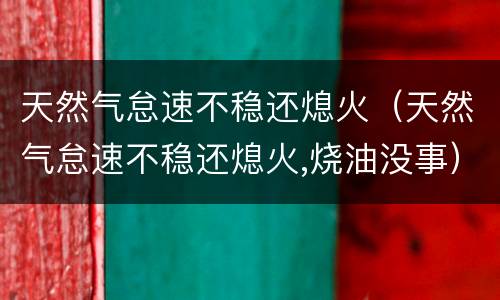 天然气怠速不稳还熄火（天然气怠速不稳还熄火,烧油没事）