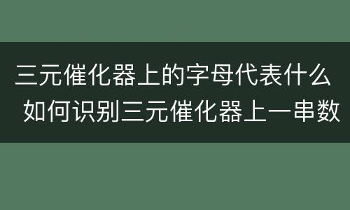 三元催化器上的字母代表什么 如何识别三元催化器上一串数字是什么意思