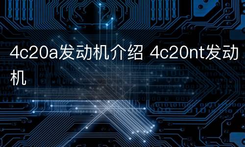 4c20a发动机介绍 4c20nt发动机