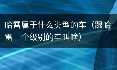 哈雷属于什么类型的车（跟哈雷一个级别的车叫啥）