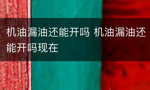 机油漏油还能开吗 机油漏油还能开吗现在