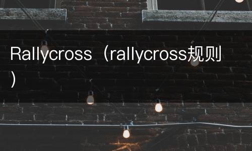 Rallycross（rallycross规则）