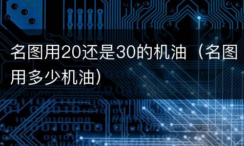 名图用20还是30的机油（名图用多少机油）