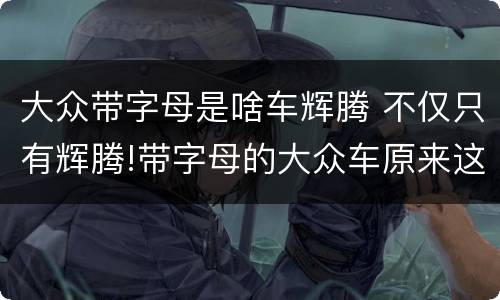 大众带字母是啥车辉腾 不仅只有辉腾!带字母的大众车原来这么多