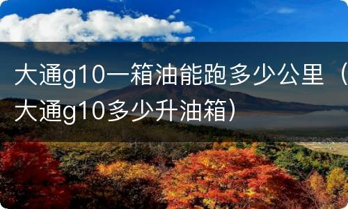 大通g10一箱油能跑多少公里（大通g10多少升油箱）