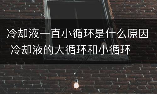 冷却液一直小循环是什么原因 冷却液的大循环和小循环