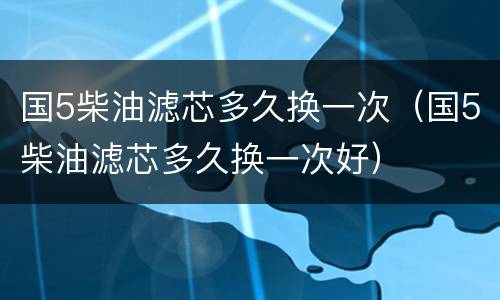 国5柴油滤芯多久换一次（国5柴油滤芯多久换一次好）