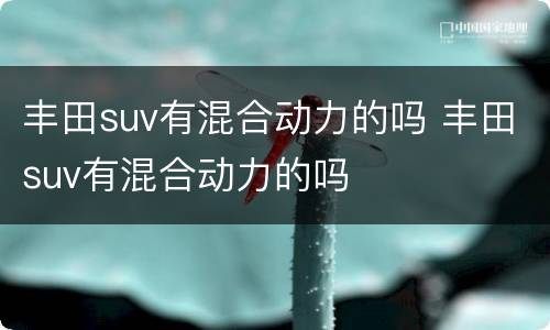 丰田suv有混合动力的吗 丰田suv有混合动力的吗