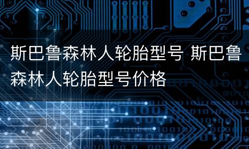 斯巴鲁森林人轮胎型号 斯巴鲁森林人轮胎型号价格