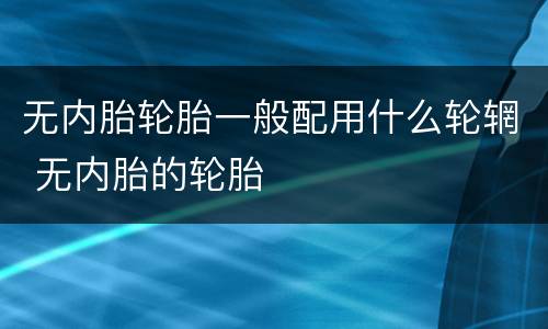 无内胎轮胎一般配用什么轮辋 无内胎的轮胎