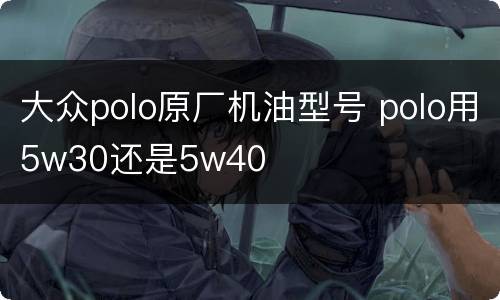 大众polo原厂机油型号 polo用5w30还是5w40