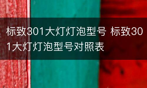 标致301大灯灯泡型号 标致301大灯灯泡型号对照表