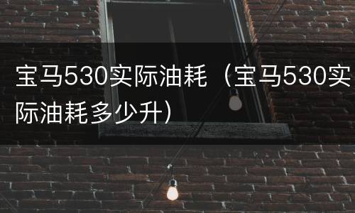 宝马530实际油耗（宝马530实际油耗多少升）