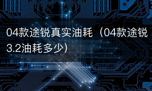 04款途锐真实油耗（04款途锐3.2油耗多少）