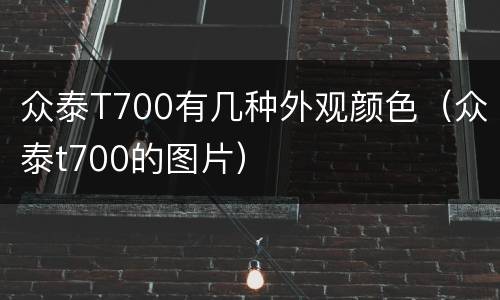 众泰T700有几种外观颜色（众泰t700的图片）