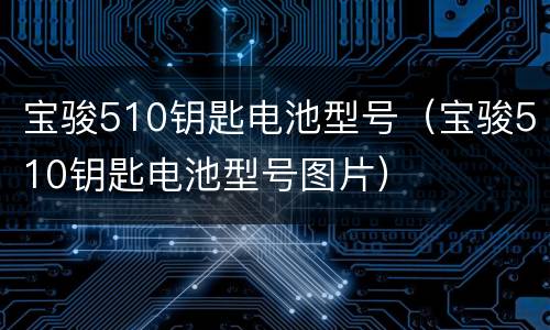 宝骏510钥匙电池型号（宝骏510钥匙电池型号图片）