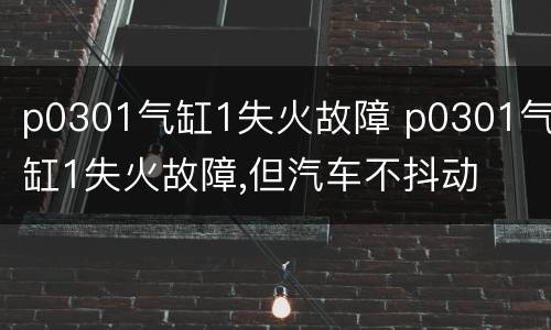 p0301气缸1失火故障 p0301气缸1失火故障,但汽车不抖动