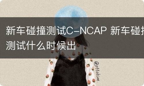 新车碰撞测试C-NCAP 新车碰撞测试什么时候出