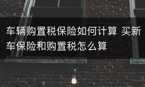 车辆购置税保险如何计算 买新车保险和购置税怎么算