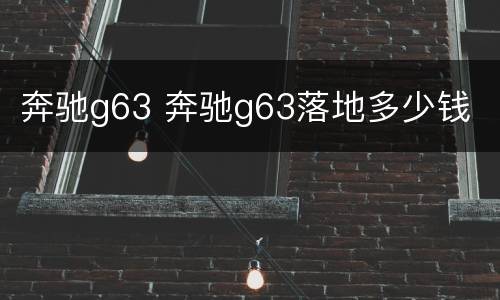 奔驰g63 奔驰g63落地多少钱