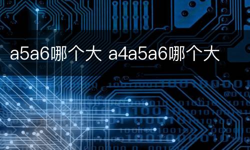 a5a6哪个大 a4a5a6哪个大