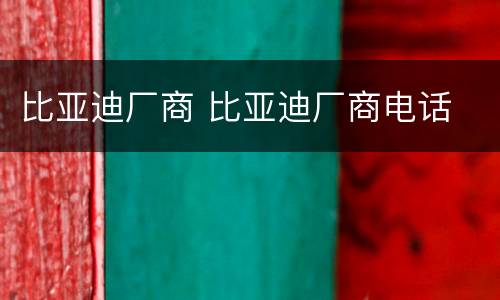 比亚迪厂商 比亚迪厂商电话