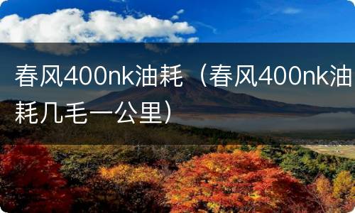 春风400nk油耗（春风400nk油耗几毛一公里）